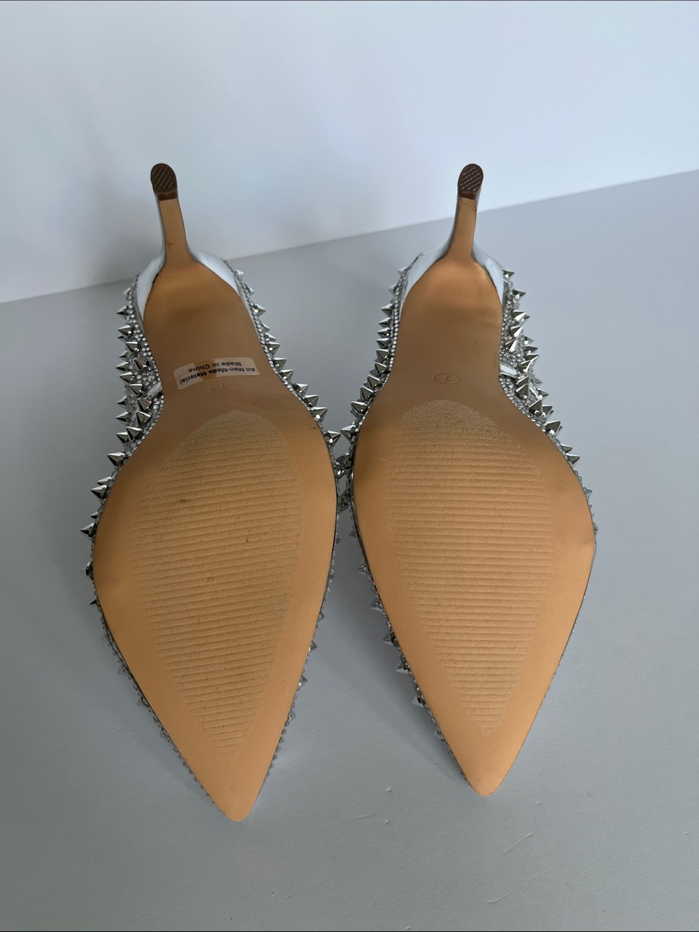 NEW Silver Crystal-Stud Pointed Toe Pumps - Picture 5 of 6